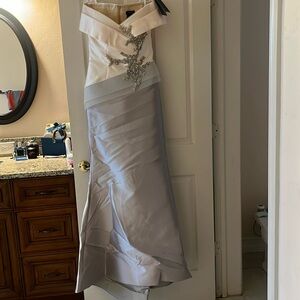 Dress mermaid gown champagne and silver